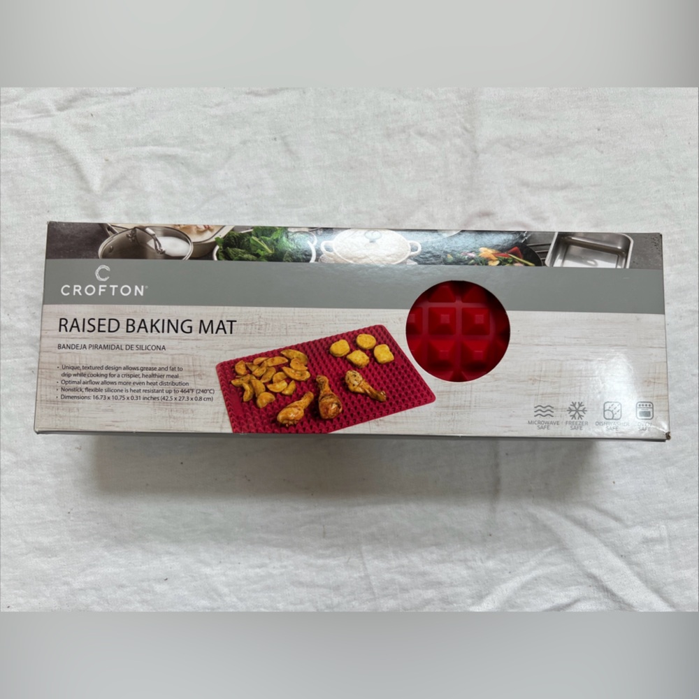 Crofton Raised Baking Mat Silicone Oven Crisping Non-Stick Oil Free Cooking NEW